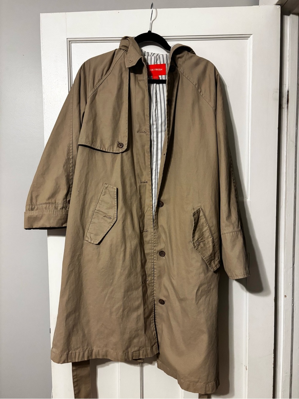 Joe Fresh Tan Hooded Trench Coat